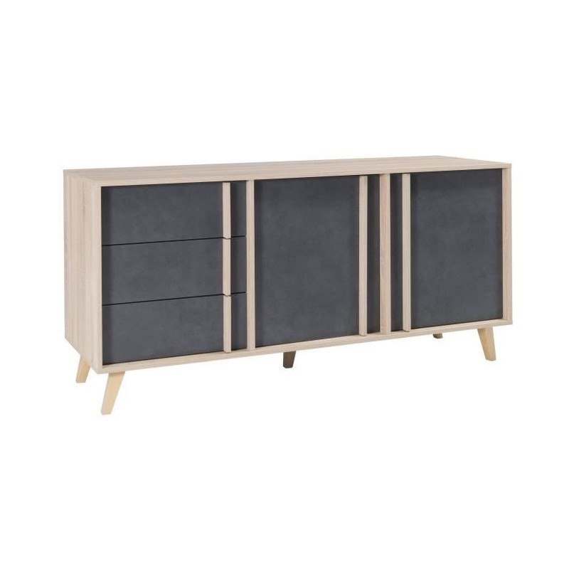 Buffet moyen modèle MALMO gris. Meuble design type SCANDINAVE. Effet ultra tendance pour votre salon. Buffet moyen modèle MALMO gris. Meuble design type SCANDINAVE. Effet ultra tendance pour votre salon.