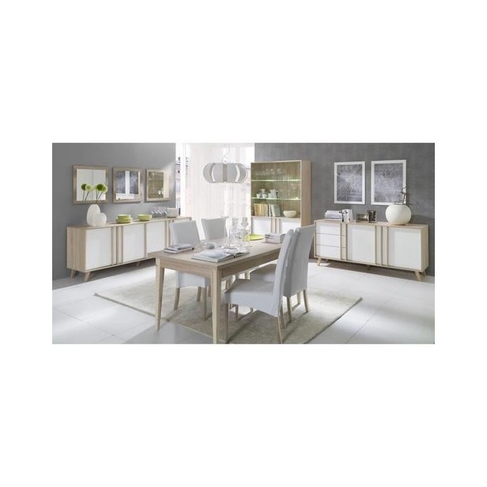 Buffet moyen modèle MALMO blanc. Meuble design type SCANDINAVE. Effet ultra tendance pour votre salon.