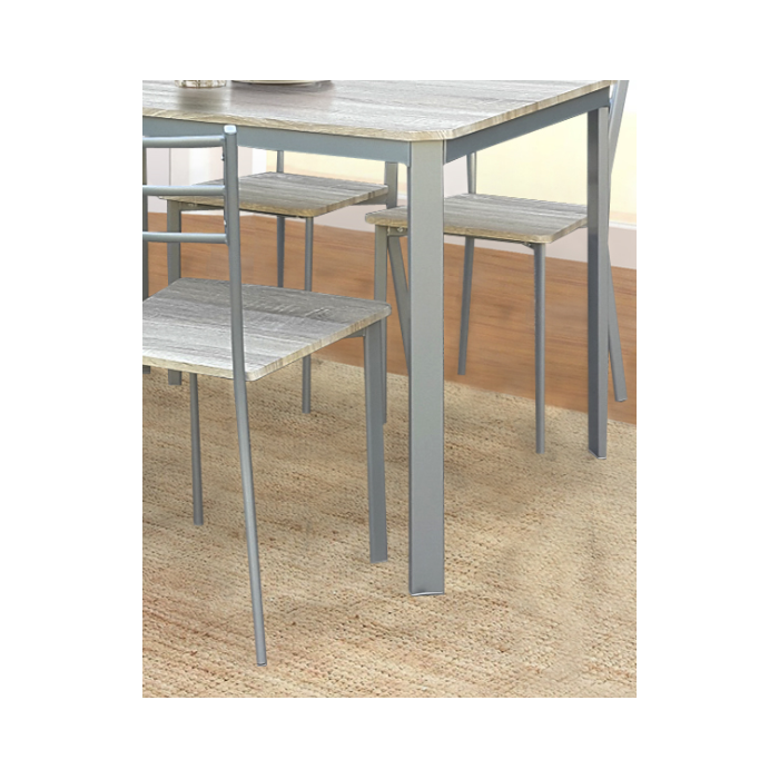 Table de cuisine et salle à manger + 4 chaises ATHENES gris et sonoma.