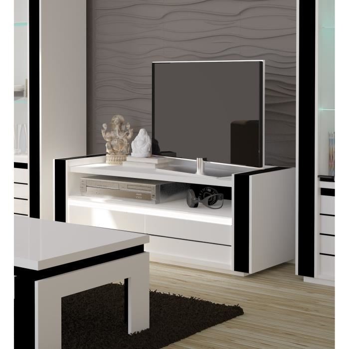 Ensemble pour votre salon LINA. Meuble tv hifi + vitrine petit modèle + LED. Meubles design haute brillance