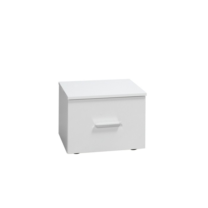 Lit design 160 x 200 avec LED + 2 chevets PANAREA couleur blanc.