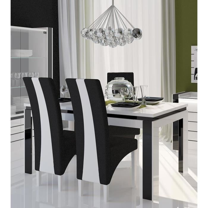 Salle à manger LINA buffet + vitrine + table 160cm + 3 miroirs