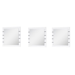 Meuble de salon et de salle à manger LINA 9 éléments blanc et noir brillant. LED incluses