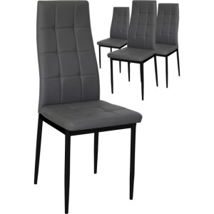 Chaises GEORGES coloris gris pour votre salle à manger ou votre cuisine. (lot de 4)