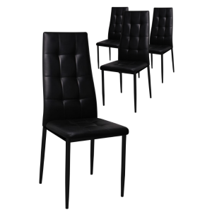 Chaises GEORGES coloris noir pour votre salle à manger ou votre cuisine. (lot de 4)