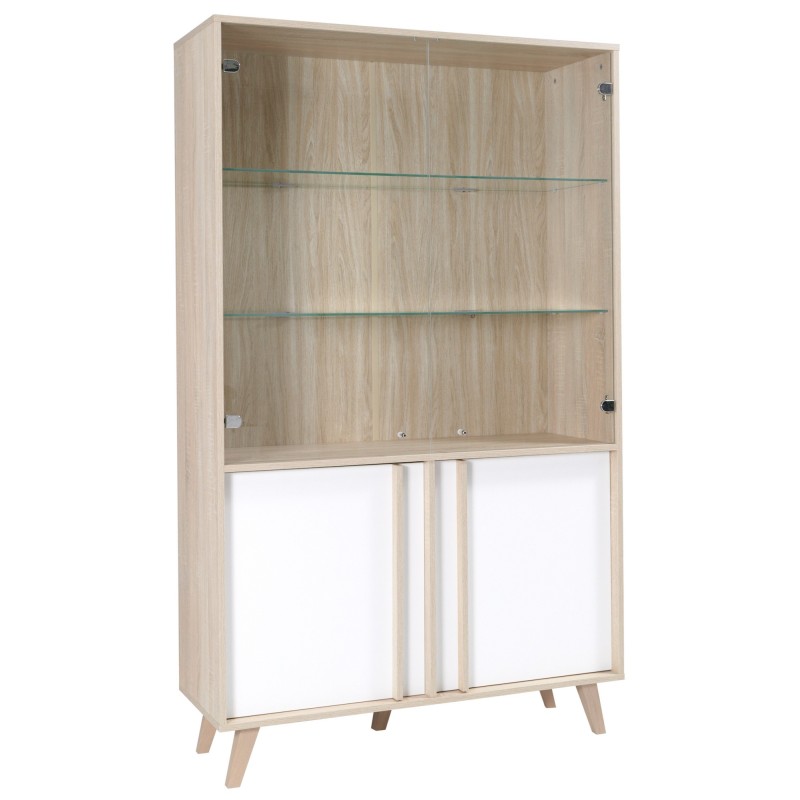 Vitrine, vaisselier, argentier MALMO grand modèle + LED. Meuble type SCANDINAVE idéal pour votre salle à manger Vitrine, vaisselier, argentier MALMO grand modèle + LED. Meuble type SCANDINAVE idéal pour votre salle à manger