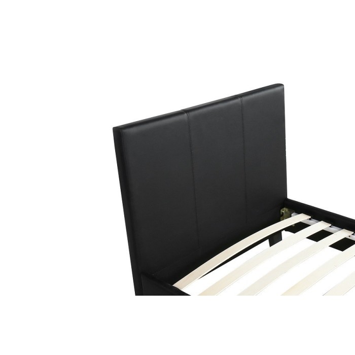 Lit design noir ABEL 90x200 cm une place, avec sommier, pour une chambre adulte ou ado.