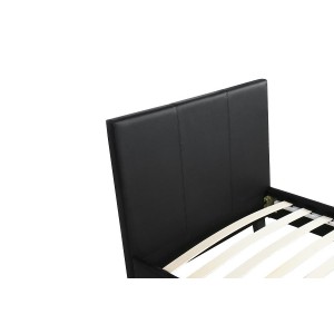 Lit design noir ABEL 90x200 cm une place, avec sommier, pour une chambre adulte ou ado.