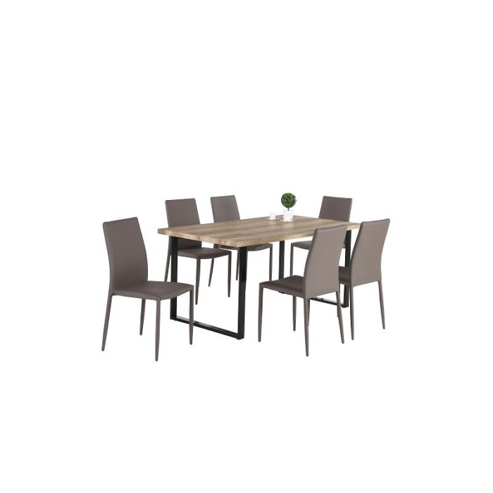 Table DAVID avec plateau en MDF et pieds en acier noir. Design type industriel pour votre intérieur