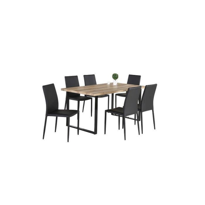 Table DAVID avec plateau en MDF et pieds en acier noir. Design type industriel pour votre intérieur