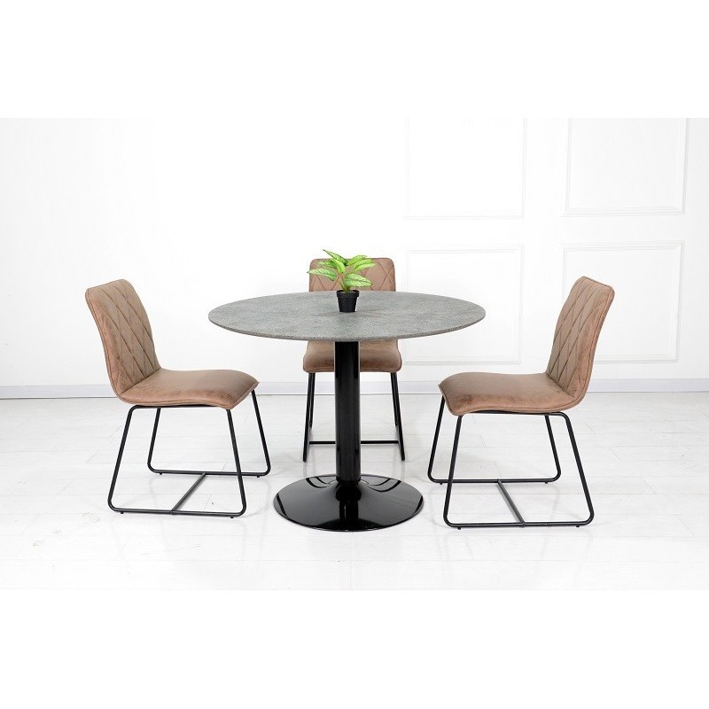 Table ronde avec pied central JOSUA. Magnifique design pour votre cuisine ou votre salle à manger. Table ronde avec pied central JOSUA. Magnifique design pour votre cuisine ou votre salle à manger.