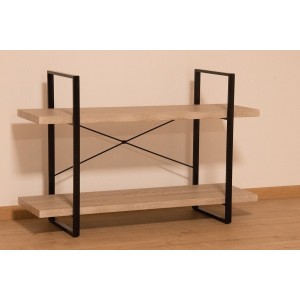 Étagère SHELVES type industrielle bois et métal 2 Niveaux.