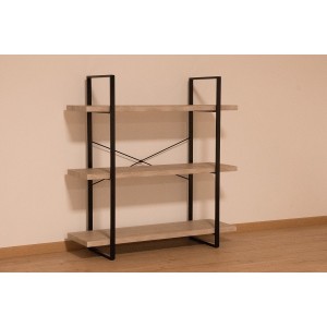 Étagère SHELVES type industrielle bois et métal 3 Niveaux.