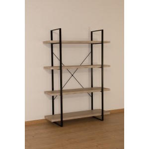 Étagère SHELVES type industrielle bois et métal 4 Niveaux.