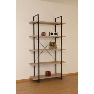 Étagère 5 Niveaux type industrielle bois et métal de la collection SHELVES.