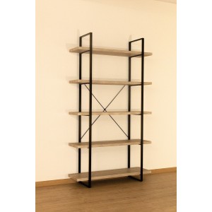 Étagère 5 Niveaux type industrielle bois et métal de la collection SHELVES.
