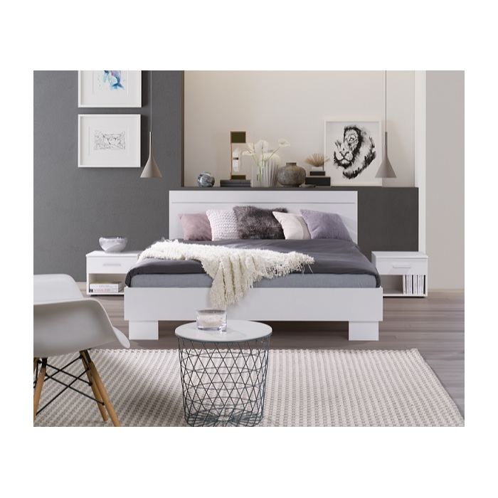 Lit adulte, deux places COMO. Couchage 160X200 cm avec sommier. Lit moderne et design pour chambre à coucher.