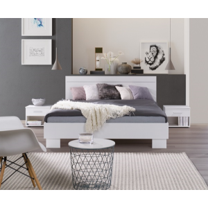 Lit adulte, deux places COMO. Couchage 160X200 cm avec sommier. Lit moderne et design pour chambre à coucher.