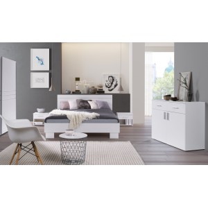 Lit adulte, deux places COMO. Couchage 160X200 cm avec sommier. Lit moderne et design pour chambre à coucher.