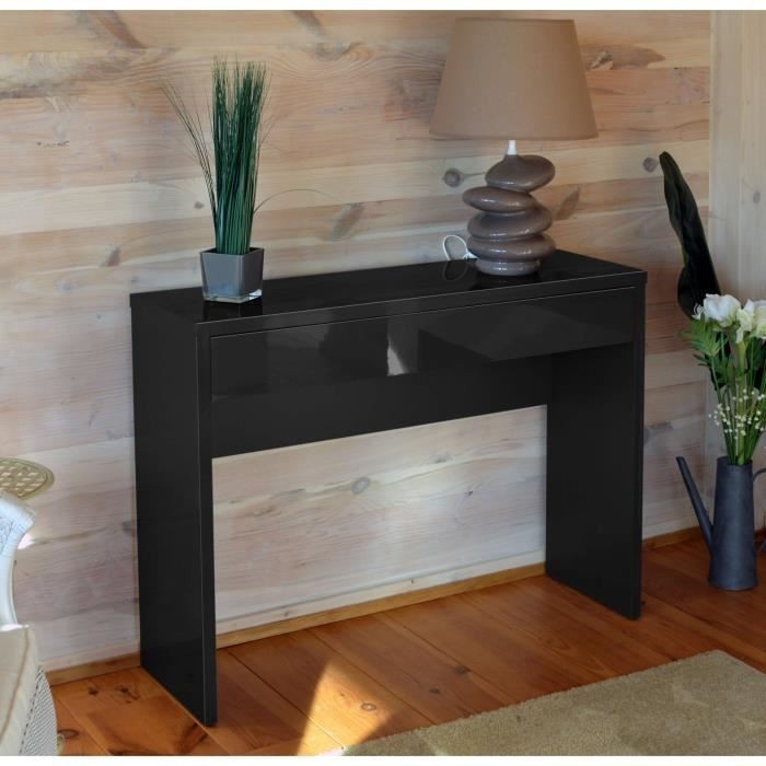 Meuble d'entrée, console ARENA coloris noir. Meuble design pour votre entrée