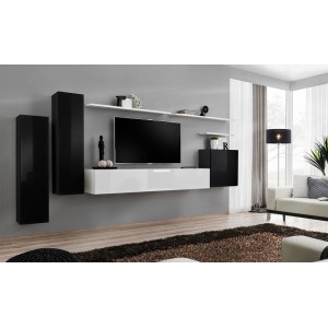 Ensemble de meubles de salon collection SWITCH I design, coloris noir et blanc brillant.