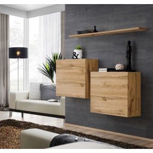Ensemble meubles de salon SWITCH SBI design, coloris chêne Wotan.