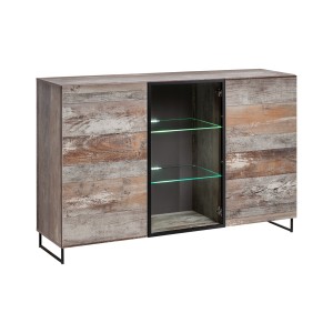 Buffet, bahut modèle KAN + LED. Meuble type industriel. Enfilade design pour votre salon ou salle à manger.