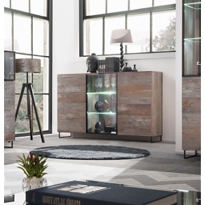 Buffet, bahut modèle KAN + LED. Meuble type industriel. Enfilade design pour votre salon ou salle à manger.