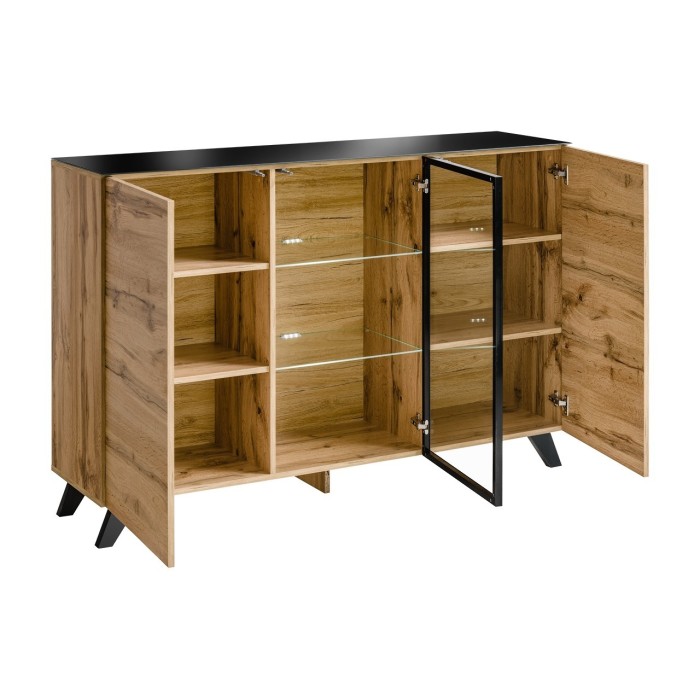 Buffet, bahut modèle TINO + LED. Meuble type scandinave. Enfilade design pour votre salon ou salle à manger.