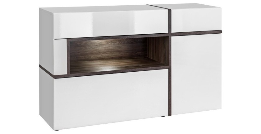 Buffet, bahut modèle CRISS + LED. Enfilade design et moderne pour votre salon ou salle à manger.