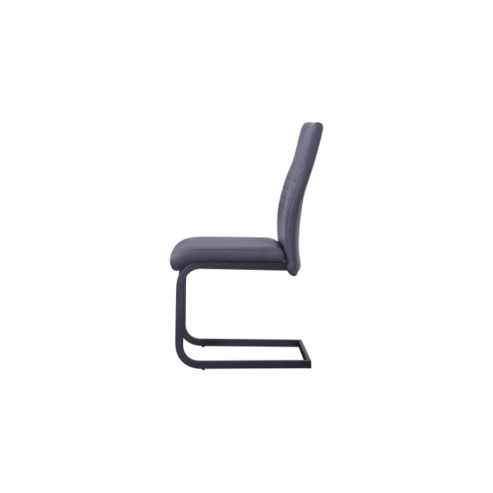 Chaise MORO design en métal et similicuir coloris gris (lot de 4)