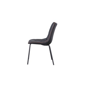 Chaise PAOLO design en acier et similicuir coloris noir(lot de 4)