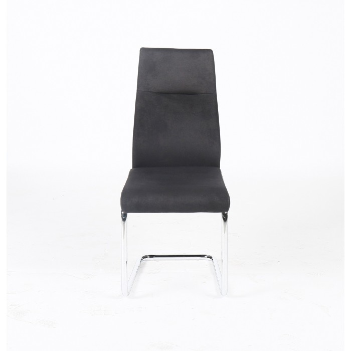 Chaise OLIVIER design en métal et tissu coloris noir - Lot de 4