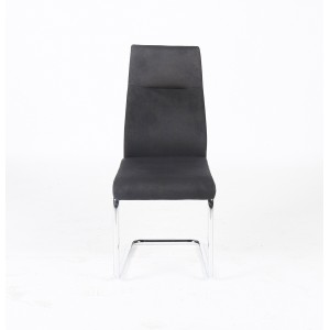 Chaise OLIVIER design en métal et tissu coloris noir - Lot de 4