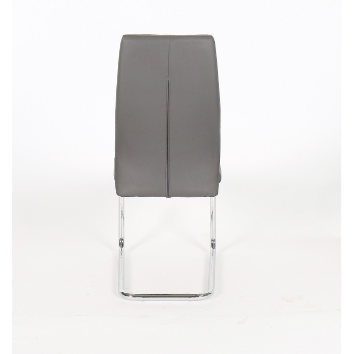 Chaise OLIVIER design en métal et tissu coloris gris - Lot de 4