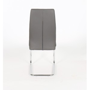 Chaise OLIVIER design en métal et tissu coloris gris - Lot de 4