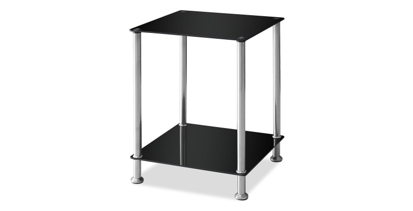 Table basse SAN DIEGO en verre et pieds en acier. Idéal pour votre salon.