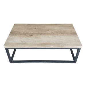 Table basse HAWAÏ plateau en bois clair, pieds en acier. Idéal pour votre salon.