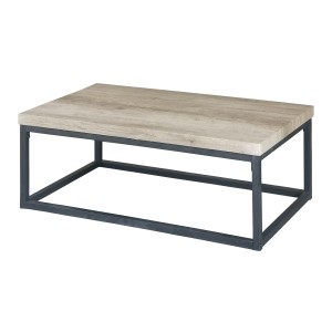 Table basse HAWAÏ plateau en bois clair, pieds en acier. Idéal pour votre salon.
