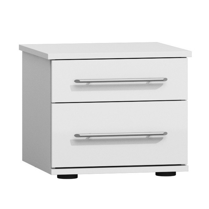 Lot de deux tables de chevet pour chambre à coucher. Collection VERONA. Coloris blanc