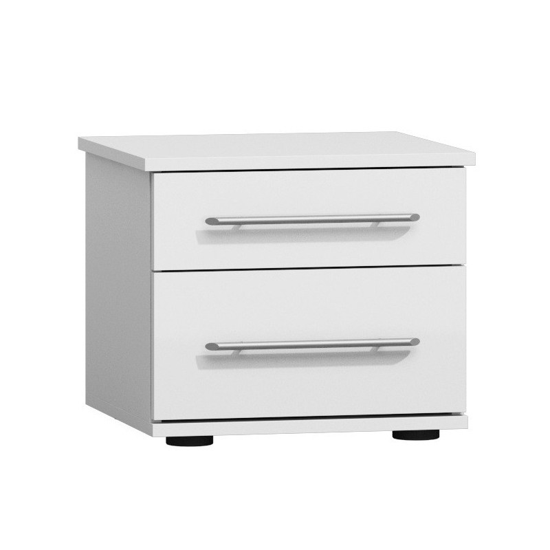 Lot de deux tables de chevet pour chambre à coucher. Collection VERONA. Coloris blanc