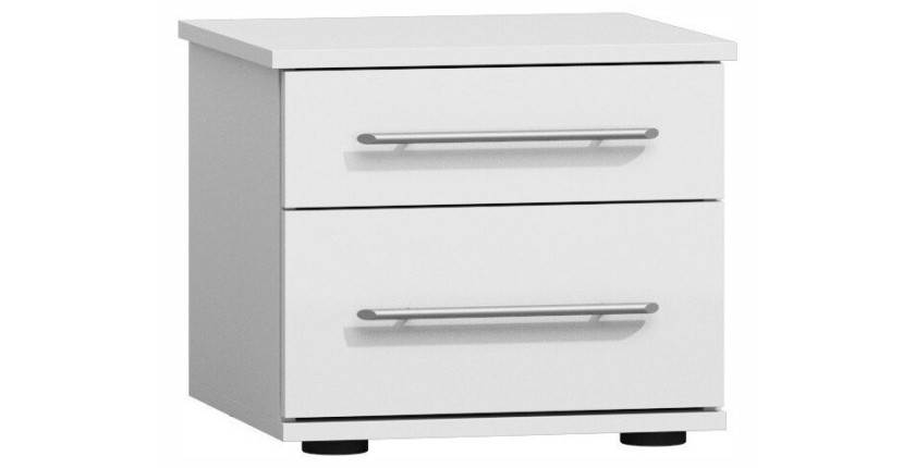 Lot de deux tables de chevet pour chambre à coucher. Collection VERONA. Coloris blanc