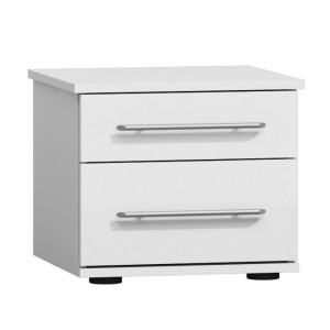 Lot de deux tables de chevet pour chambre à coucher. Collection VERONA. Coloris blanc