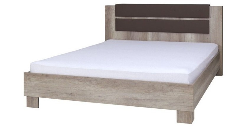 Lit adulte design ROMI 160x200 cm coloris dab canyon. Ideal pour votre chambre à coucher