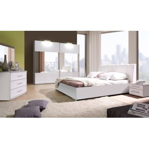 Lit design en simili cuir VERONA. Couchage 140x200. Lit design pour chambre à coucher