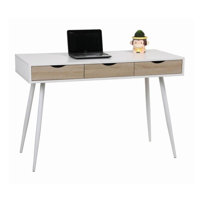 Bureau FLORIDA scandinave 3 tiroirs coloris blanc