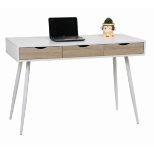 Bureau FLORIDA scandinave 3 tiroirs coloris blanc