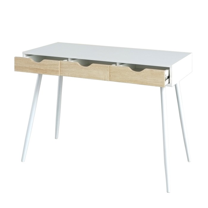 Bureau FLORIDA scandinave 3 tiroirs coloris blanc