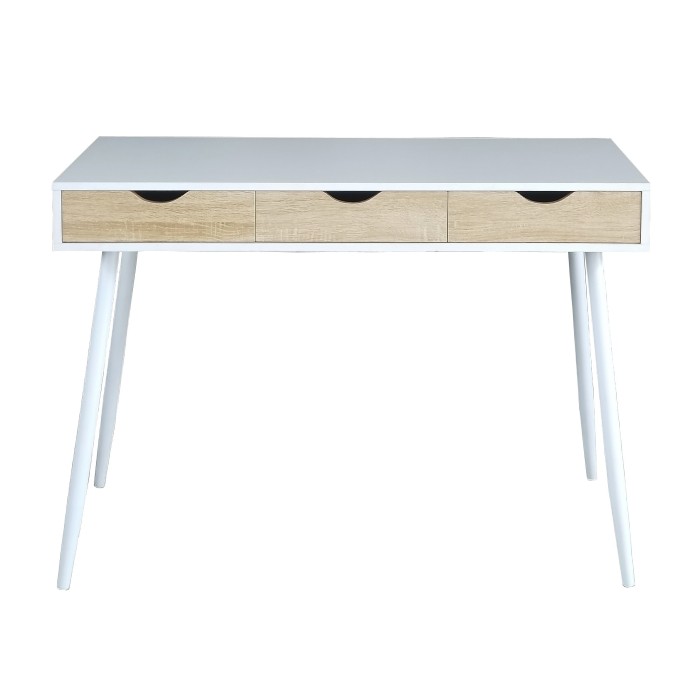 Bureau FLORIDA scandinave 3 tiroirs coloris blanc