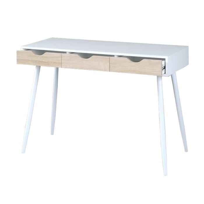 Bureau FLORIDA scandinave 3 tiroirs coloris blanc